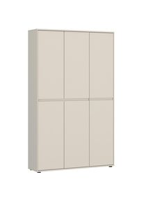 Livetastic Garderobenschrank, Kaschmir, Holzwerkstoff, 12 F&auml;cher, 111.5x185.9x35.3 cm, griffloses &Ouml;ffnen, Garderobe, Garderobenschr&auml;nke, Garderobenschr&auml;nke