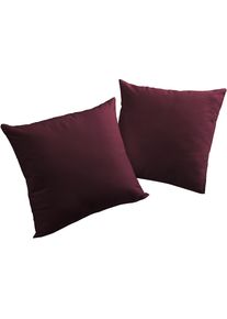 Dekokissen WIRTH "Newbury" Gr. 1, lila (aubergine, unifarben), B:40cm L:40cm, Baumwolle, Polyester, Dekokissen_Sitzkissen_Kissenh&uuml;llen, Dekokissen, Kissenh&uuml;lle ohne F&uuml;llung, 2 St&uuml;ck