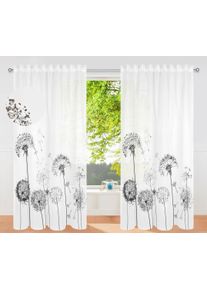 Gardine OTTO HOME "Nannette", wei&szlig; (schwarz), B:140cm H:225cm, Polyester, Polyester, recyceltes Polyester (rPET), Gardinen, Gardine, halbtransparent, gemustert, pflegeleicht, verschiedene Gr&ouml;&szlig;en