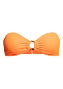 Bandeau-Bikini-Top Roxy "Color Jam", Damen, Gr. XS, Cup B, orange (tangelo), Obermaterial: 93% Nylon, 7% Elasthan., Bikini-Oberteile Bandeau-Bikini-Top