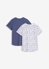 bonprix T-shirt z elastycznej bawełny organicznej (2 szt.), biały, 134