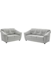 Sit & More Polstergarnitur SIT & MORE "Savona", grau (silber), H:90cm T:90cm, Sitzm&ouml;bel-Sets, Polstergarnitur, Set: 2- & 3er-Sofa, mit Federkern