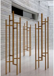 Garderobe WOODMAN, braun (eichefarben), Massivholz, Garderobenpaneele, Garderobe