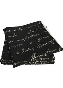 Stoffserviette Adam "Scribble", schwarz (schwarz, natur), B:30cm L:30cm, Obermaterial: 73% Leinen, 27% Baumwolle, Servietten, Stoffserviette, aus Bio-Baumwolle,Made in Germany