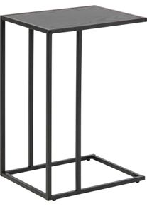 Beistelltisch ACTONA GROUP, schwarz (esche schwarz, matt schwarz, esche schwarz), B:43cm H:63cm T:35cm, Tische, Beistelltisch, mit schmalen Metallgestell im modernen Industrie-Look, H&ouml;he 63 cm