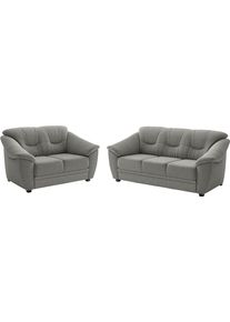 Sit & More Polstergarnitur SIT & MORE "Savona", grau (stone), H:90cm T:90cm, Sitzm&ouml;bel-Sets, Polstergarnitur, Set: 2- & 3er-Sofa, mit Federkern