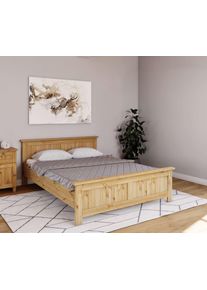 Massivholzbett OTTO HOME "Juventus, Bett, Massivholzbett, Holzbett, Bettrahmen", beige (natur), B:152cm H:77cm L:208cm, Betten, Massivholzbett, Breite 90 cm, aus massiver Kiefer, FSC-zertifiziert
