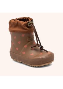 Gummistiefel bisgaard "baby thermo rubber", M&auml;dchen, Gr. 24, chocolate heart, Gummi, Textil, gemustert, Basic, Schuhe Gummistiefel, Regenstiefel mit Wollfutter, Gr&ouml;&szlig;enschablone zum Download