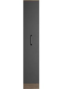 Wiho-K&uuml;chen Apothekerschrank WIHO K&Uuml;CHEN "Elba, Breite/H&ouml;he: 30/165 cm", schwarz (front: schwarz, korpus: halifax eiche braun), B:30cm H:165cm T:57cm, Holzwerkstoff, Schr&auml;nke, Apothekerschrank, mit 4 Ablagek&ouml;rben