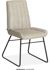 Esszimmerstuhl OMG DESIGN "Brisbane", sand, schwarz, sand, B:51cm H:93cm T:61,5cm, Polyester, St&uuml;hle, Esszimmerstuhl, Esszimmerstuhl, pflegeleichter Bezug