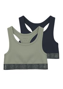 Bustier name it "NKFSHORT TOP 2P NOOS", M&auml;dchen, Gr. 116, N-Gr, N-Gr, gr&uuml;n (seagrass), Jersey, Obermaterial: 95% Baumwolle, 5% Elasthan, unifarben, eng, BHs Bustier