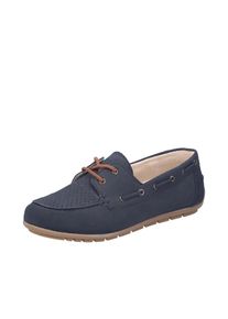Bootsschuh Rieker, Damen, Gr. 43, nachtblau, Lederimitat, unifarben, Schuhe Bootsschuh, Mokassin, Schn&uuml;rschuh, Halbschuh mit weicher Innensohle