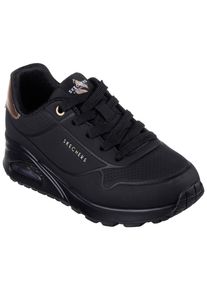 Sneaker Skechers "ESS - STREET GIRLS", M&auml;dchen, Gr. 32, schwarz (schwarz, uni), Lederimitat, Schuhe Sneaker, Freizeitschuh mit gepolster.Schaftrand, Gr&ouml;&szlig;enschablone zum Download