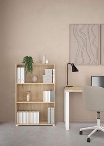 Regal Home Affaire "Sign Ablageregal, Aktenregal, B&uuml;cherregal, Standregal, Wandregal", braun (jackson hickory), B:79,6cm H:123,6cm T:34,3cm, Holzwerkstoff, Regale, Regal, niedrig, 2 Einlegeb&ouml;den, H&ouml;he 123 cm, Breite 79,6 cm