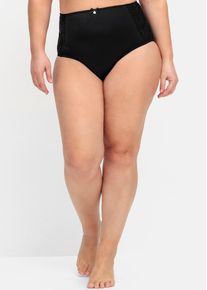 Taillenslip sheego, Damen, Gr. 56, 2 Stk., schwarz (schwarz, schwarz), 82% Polyamid, 18% Elasthan, Unterhosen Taillenslip