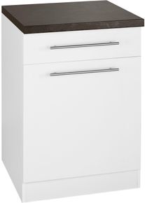 Wiho-K&uuml;chen Unterschrank WIHO K&Uuml;CHEN "Unna", wei&szlig; (front und korpus: wei&szlig;, arbeitsplatte: granit schwarz), B:60cm H:85cm T:60cm, Schr&auml;nke, Unterschrank, 60 cm breit