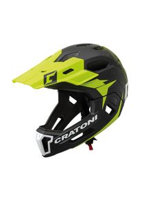 Fahrradhelm Cratoni "MTB Fahrradhelm C-Maniac 2.0MX schwarz/lime matt" Gr. 2, schwarz (schwarz, lime), Helme, 2, 100% Erzeugnis unbest Zusammensetzg EuZ., Fahrradhelm