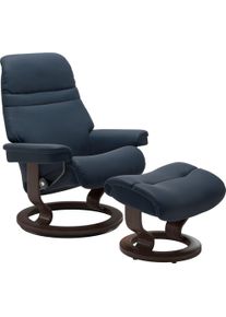 Relaxsessel stressless "Sunrise", blau (oxford blau paloma), B:88cm H:103cm T:78cm, Leder BATICK: BATICK ist ein leicht korrigiertes, durchgef&auml;rbtes und genarbtes M&ouml;belleder, bei dem die meisten Unebenheiten und Spuren in der Regel entfernt wurden.;Leder PALOMA: PALOMA ist ein durchgef&auml;rbtes Semianilin-M&ouml;belleder mit nat&uuml;rlicher Narbung.;ROHLEDER Stoff Q2 FARON: Ein fester zuverl&auml;ssiger Boucl&eacute; mit