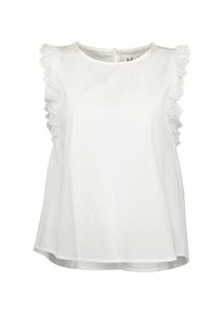 Klassische Bluse Blue Seven "Blue Seven Bluse", Damen, Gr. 36, wei&szlig; (001, wei&szlig;), 100% Baumwolle, Basic, normal, Rundhals, Blusen Klassische Bluse