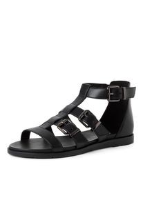 Sandalette Tamaris, Damen, Gr. 36, schwarz, Leder, unifarben, Schuhe Sandalette, Riemchensandale, Schaftsandale mit geschlossener Ferse