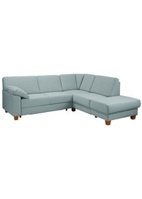 Ecksofa Home Affaire "Belfort L-Form", blau (aqua), B:243cm H:88cm T:91cm, Struktur fein ( 100% Polyester);Luxus-Microfaser ALTARA NUBUCK (100% Polyester);Luxus-Microfaser Vintageoptik(100% Polyester), Sofas, Ecksofa, mit Federkern, wahlweise mit Bettfunktion und Stauraum