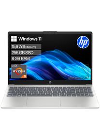 HP Notebook "15-fc1054ngx", natural silber, 8 GB RAM 256 GB SSD, Ryzen 5, Windows 11, Notebooks, Notebook