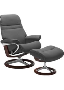 Relaxsessel stressless "Sunrise", grau (grau batick), B:83cm H:105cm T:74cm, Leder BATICK: BATICK ist ein leicht korrigiertes, durchgef&auml;rbtes und genarbtes M&ouml;belleder, bei dem die meisten Unebenheiten und Spuren in der Regel entfernt wurden.;Leder PALOMA: PALOMA ist ein durchgef&auml;rbtes Semianilin-M&ouml;belleder mit nat&uuml;rlicher Narbung.;ROHLEDER Stoff Q2 FARON: Ein fester zuverl&auml;ssiger Boucl&eacute; mit einem 