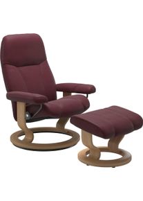 Relaxsessel stressless "Consul", rot (bordeaux batick), B:85cm H:100cm T:77cm, Leder BATICK: BATICK ist ein leicht korrigiertes, durchgef&auml;rbtes und genarbtes M&ouml;belleder, bei dem die meisten Unebenheiten und Spuren in der Regel entfernt wurden.;Leder PALOMA: PALOMA ist ein durchgef&auml;rbtes Semianilin-M&ouml;belleder mit nat&uuml;rlicher Narbung.;ROHLEDER Stoff Q2 FARON: Ein fester zuverl&auml;ssiger Boucl&eacute; mit eine
