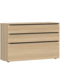 Kommode Tom Tailor HOME, light oak, B:110cm H:74cm T:42cm, Holzwerkstoff, Melamin, Spanplatte, Sideboards, Kommode, Lowboard, Breite 110 cm,1 Klappe,2 Schubladen, viel Stauraum