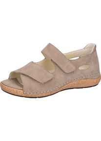 Waldl&auml;ufer Sandale WALDL&Auml;UFER "K-Heliett", Damen, Gr. 7 (40,5), beige, Nubukleder, unifarben, Schuhe Sandale, Sommerschuh, Sandalette, Keilabsatz, in Komfortweite K (= extraweit)