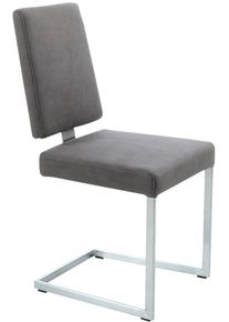 K+w Komfort & Wohnen Freischwinger K+W KOMFORT & WOHNEN, grau (schwarzgrau 80, edelstahloptik), B:44cm H:96cm T:57cm, St&uuml;hle, Freischwinger, stabiles Hochkantgestell, in Leder oder Microfaser