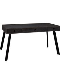 M&auml;usbacher Schreibtisch M&Auml;USBACHER "Big System Office", schwarz (schwarz matt, flamed wood schwarz, schwarz, flamed wood schwarz), B:140cm H:65cm T:70cm, Tische, Schreibtisch, Breite 140 cm