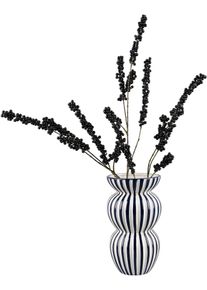 Dekovase Mirrors and More "SAVANNA", blau, B:16cm H:28cm, Keramik, Vasen, Dekovase, Dekovase mit Streifen