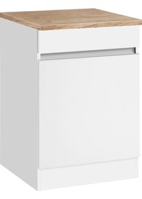 Sp&uuml;lenschrank Optifit "Roth", grau (wei&szlig;, wei&szlig;, wildeichefarben), B:60cm H:88cm T:60cm, Schr&auml;nke, Sp&uuml;lenschrank, Breite 60 cm