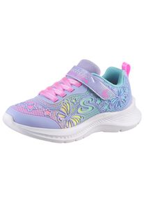 Sneaker Skechers "JUMPSTERS 2.0", M&auml;dchen, Gr. 32, bunt (lavendel, multi), Synthetik, Textil, kontrastfarbene Details, Schuhe Sneaker, Klettschuh, mit wasserabw. Funktion, Gr&ouml;&szlig;enschablone zum Download