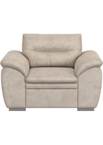 Sessel COTTA "Leandra", beige, B:125cm H:88cm T:90cm, Luxus-Microfaser (100% Polyester);NaturLEDER: Bitte beachten Sie, dass Lederbez&uuml;ge mehr N&auml;hte aufweisen als Stoffbez&uuml;ge.;Kunstleder Softlux;NaturLEDER (echtes Rindsleder) in Sitz und R&uuml;cken. Korpus in passendem Kunstleder Softlux bezogen, Sessel, Sessel, Polstergarnitur, auch als Set erh&auml;ltlich
