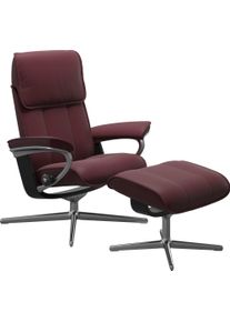 Relaxsessel stressless "Admiral", rot (bordeaux batick), B:84cm H:100cm T:73cm, Leder BATICK: BATICK ist ein leicht korrigiertes, durchgef&auml;rbtes und genarbtes M&ouml;belleder, bei dem die meisten Unebenheiten und Spuren in der Regel entfernt wurden., Sessel, Relaxsessel, mit Cross Base, Gr&ouml;&szlig;e M & L, Holzakzent Schwarz
