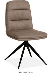 Esszimmerstuhl OMG DESIGN "Giza", taupe, schwarz, taupe, B:48cm H:88cm T:63cm, Polyester, St&uuml;hle, Esszimmerstuhl, Drehstuhl mit auto-return, pflegeleichter Bezug
