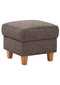 Polsterhocker Home Affaire "Palmera, B: 58 cm", braun, B:58cm H:48cm T:58cm, 100% Polyester;Struktur (100% Polyester);Luxus-Microfaser in Lederoptik (100% Polyester), Hocker, Polsterhocker, mit Stauraum, Federkern