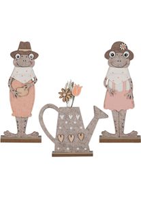 Dekofigur CREATIV HOME "Fr&ouml;sche mit Gie&szlig;kanne", rosa, B:13cm H:32cm T:5cm, Filz, Dekofiguren, Dekofigur, mit niedlichen Applikationen