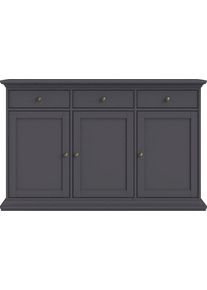 Kommode Home Affaire "Paris", grau, B:143,7cm H:91,66cm T:46,1cm, Holzwerkstoff, Sideboards, Kommode, mit vielen Stauramm&ouml;glichkeiten und einer Rahmenoptik