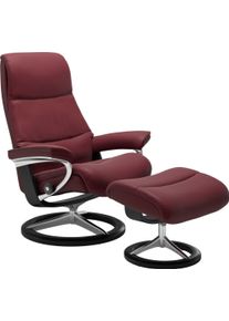 Relaxsessel stressless "View", rot (bordeaux batick), B:78cm H:108cm T:78cm, Leder BATICK: BATICK ist ein leicht korrigiertes, durchgef&auml;rbtes und genarbtes M&ouml;belleder, bei dem die meisten Unebenheiten und Spuren in der Regel entfernt wurden.;Leder PALOMA: PALOMA ist ein durchgef&auml;rbtes Semianilin-M&ouml;belleder mit nat&uuml;rlicher Narbung.;ROHLEDER Stoff Q2 FARON: Ein fester zuverl&auml;ssiger Boucl&eacute; mit einem 