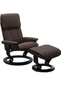 Relaxsessel stressless "Admiral", braun (braun batick), B:78cm H:98cm T:73cm, Leder BATICK: BATICK ist ein leicht korrigiertes, durchgef&auml;rbtes und genarbtes M&ouml;belleder, bei dem die meisten Unebenheiten und Spuren in der Regel entfernt wurden., Sessel, Relaxsessel, mit Classic Base, Gr&ouml;&szlig;e M & L, Gestell Schwarz