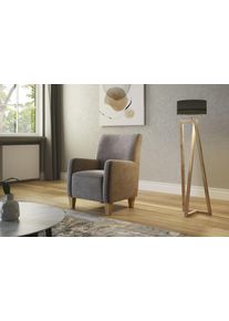 Sessel Home Affaire "Viva", braun (nougat), B:74cm H:93cm T:81cm, 95% Polyester, 10% Polyamid, Sessel, Sessel, mit Federkern, mit Eichenf&uuml;&szlig;en