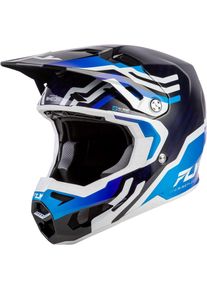 Fly Racing Formula S Carbon Byte, motorcrosshelm , kleur: Carbon/Blauw/Donkerblauw/Wit , maat: S