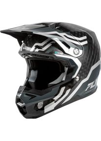 Fly Racing Formula S Carbon Byte, motorcrosshelm , kleur: Carbon/Grijs/Zwart/Zilver , maat: L