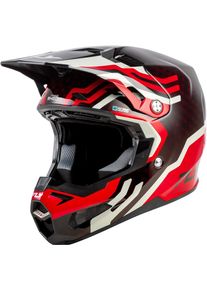 Fly Racing Formula S Carbon Byte, motorcrosshelm , kleur: Carbon/Zwart/Rood/Grijs , maat: S