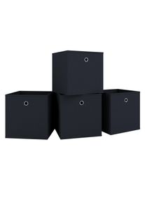 Faltbox Vcm "4er Set Faltbox Klappbox Aufbewahrungsbox Boxas", schwarz, B:27cm T:27cm, Aufbewahrungsboxen, Faltbox