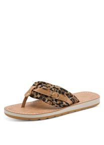 Zehentrenner Tamaris, Damen, Gr. 40, braun (leodruck), Lederimitat, Textil, Schuhe Zehentrenner, Dianette, Sommerschuh, Strandschuh mit verschiedenen Motiven