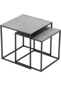 Beistelltisch Mirrors and More "SHANIA", grau (silberfarben), H:40cm, Tische, Beistelltisch